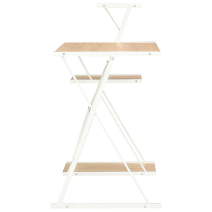 White & Oak Desk with Shelf 116x50x93 cm - Stylish & Functional