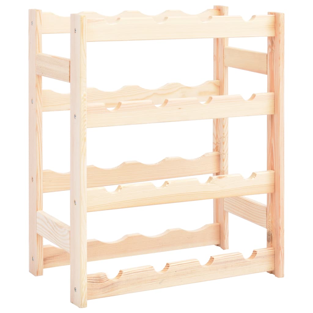 16-Bottle Pine Wine Rack | Durable Pinewood Storage Solution