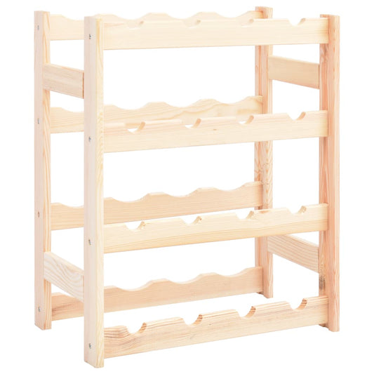 16-Bottle Pine Wine Rack | Durable Pinewood Storage Solution