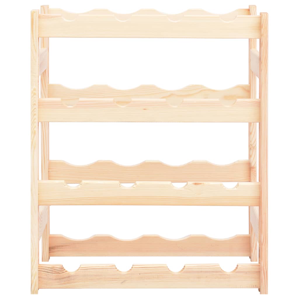 16-Bottle Pine Wine Rack | Durable Pinewood Storage Solution
