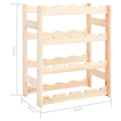 16-Bottle Pine Wine Rack | Durable Pinewood Storage Solution