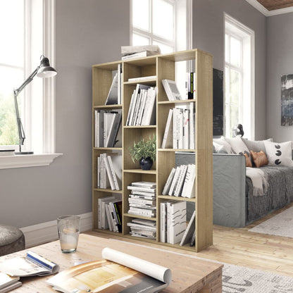 Sonoma Oak Room Divider & Book Cabinet - Engineered Wood, 100x24x140 cm