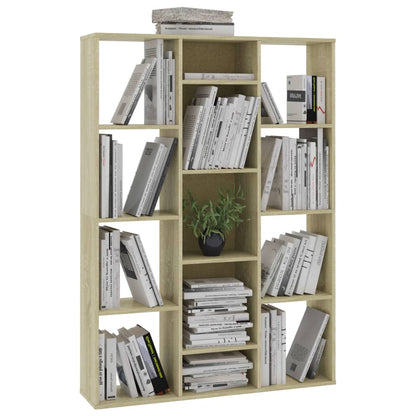Sonoma Oak Room Divider & Book Cabinet - Engineered Wood, 100x24x140 cm