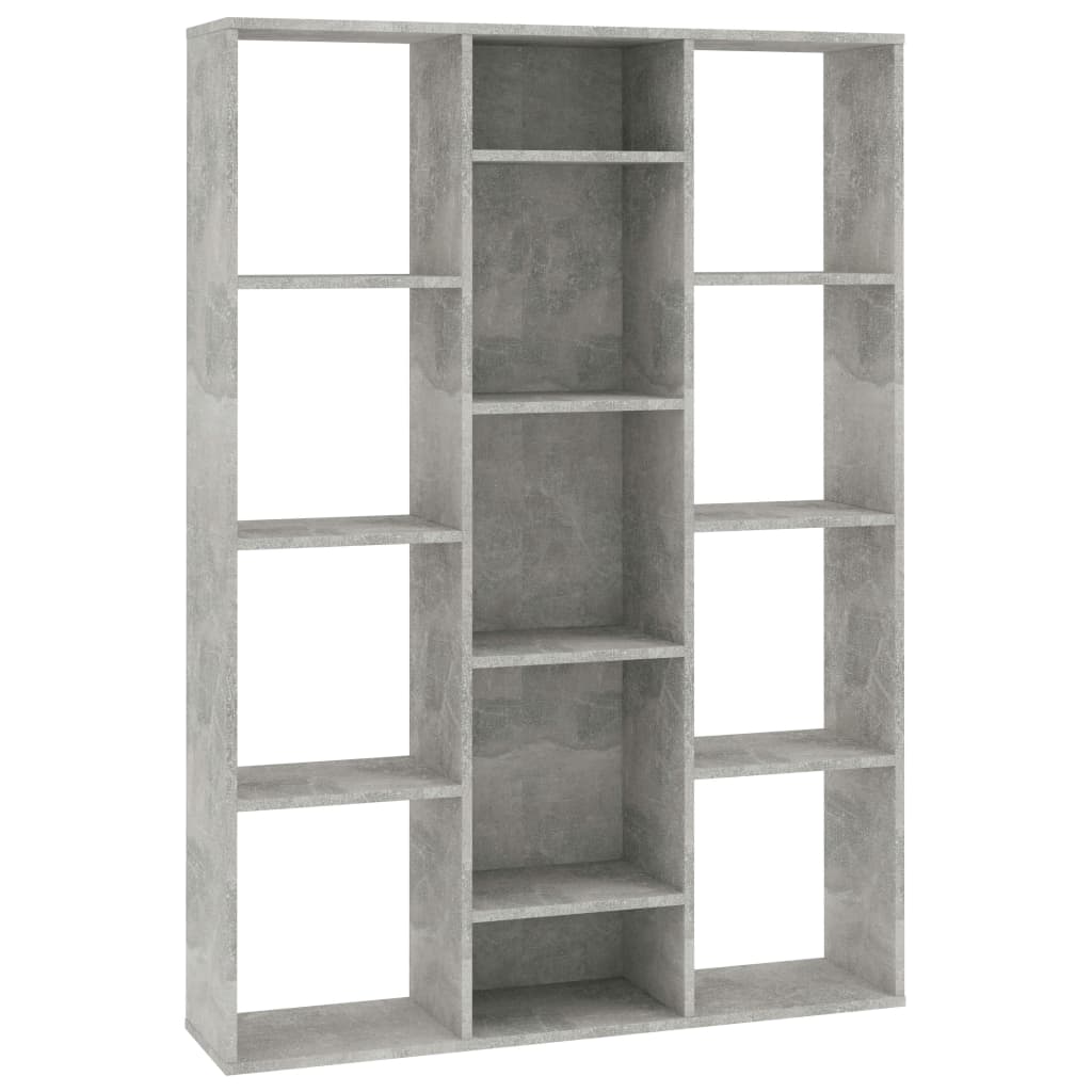 Concrete Grey Book Cabinet & Room Divider 100x24x140 cm
