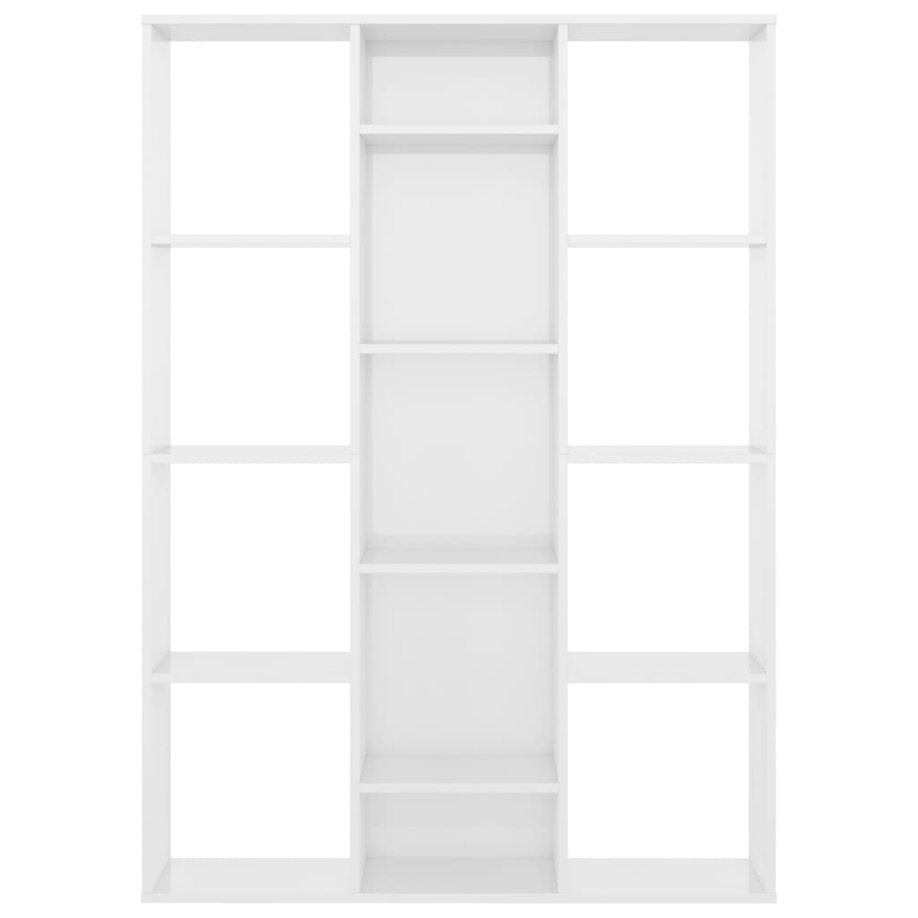 High Gloss White Room Divider/Book Cabinet, Engineered Wood, 100x24x140 cm