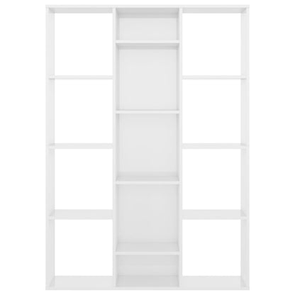 High Gloss White Room Divider/Book Cabinet, Engineered Wood, 100x24x140 cm