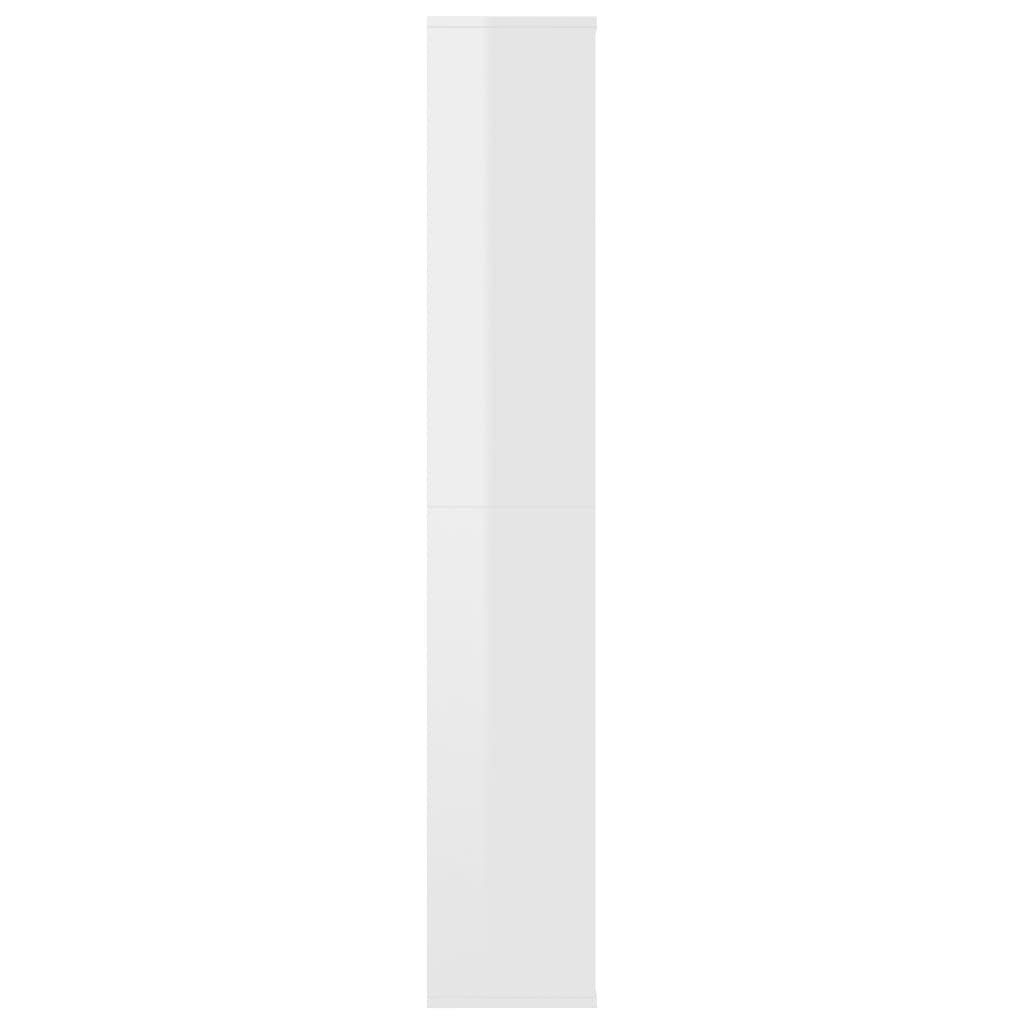 High Gloss White Room Divider/Book Cabinet, Engineered Wood, 100x24x140 cm