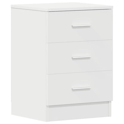 White Bedside Cabinet 38x35x56 cm - Stylish Engineered Wood Design