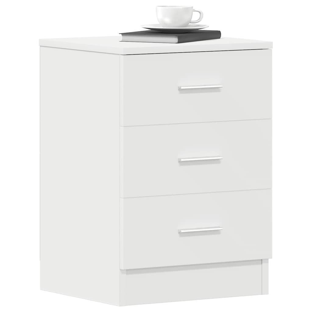 White Bedside Cabinet 38x35x56 cm - Stylish Engineered Wood Design