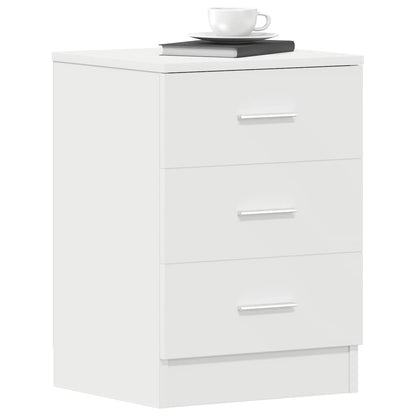 White Bedside Cabinet 38x35x56 cm - Stylish Engineered Wood Design