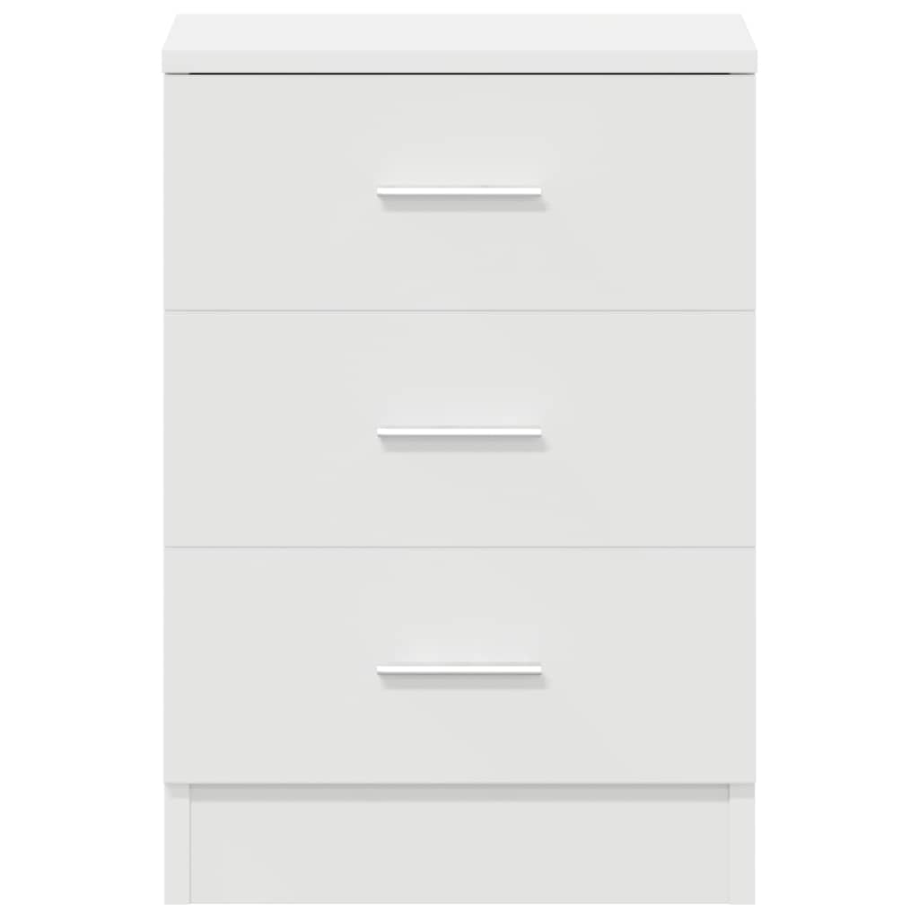 White Bedside Cabinet 38x35x56 cm - Stylish Engineered Wood Design