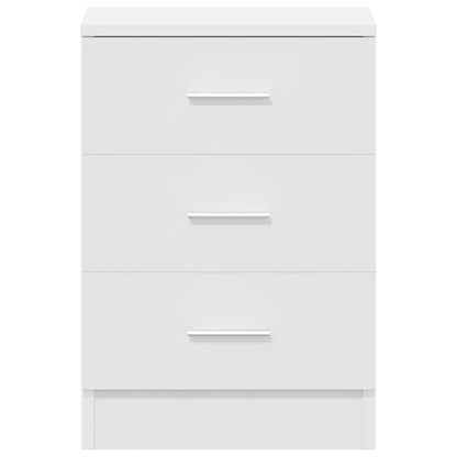 White Bedside Cabinet 38x35x56 cm - Stylish Engineered Wood Design
