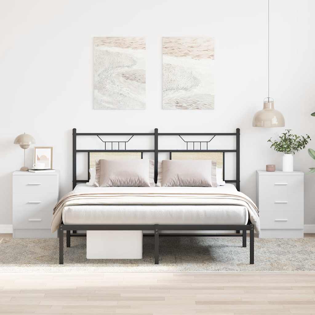 White Engineered Wood Bedside Cabinets 2-Pcs 38x35x56 cm