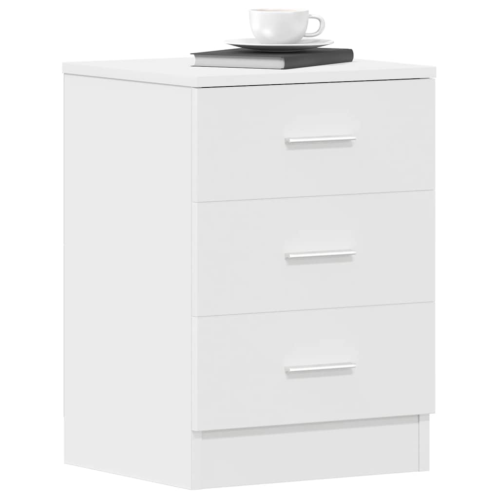 White Engineered Wood Bedside Cabinets 2-Pcs 38x35x56 cm