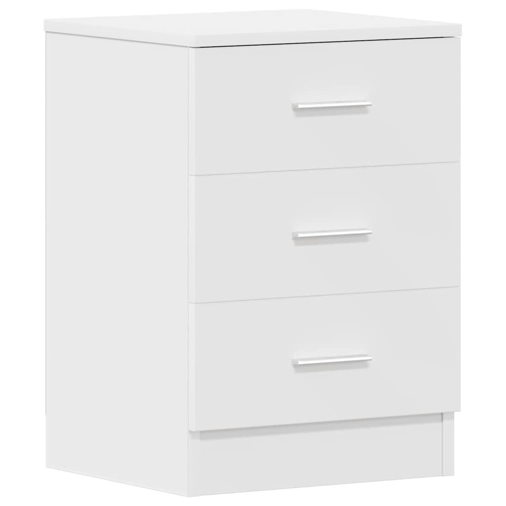 White Engineered Wood Bedside Cabinets 2-Pcs 38x35x56 cm