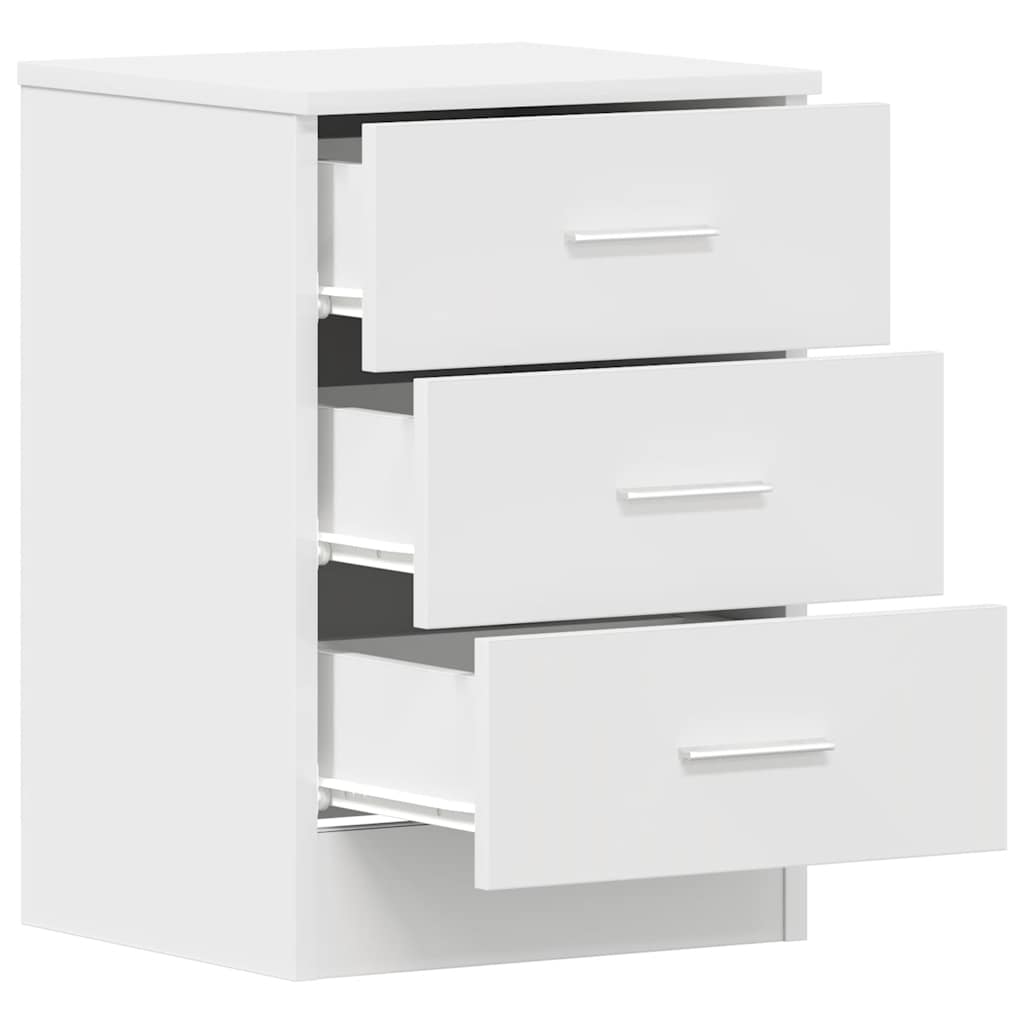 White Engineered Wood Bedside Cabinets 2-Pcs 38x35x56 cm