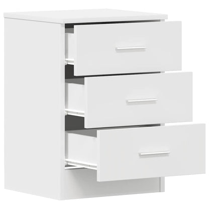 White Engineered Wood Bedside Cabinets 2-Pcs 38x35x56 cm