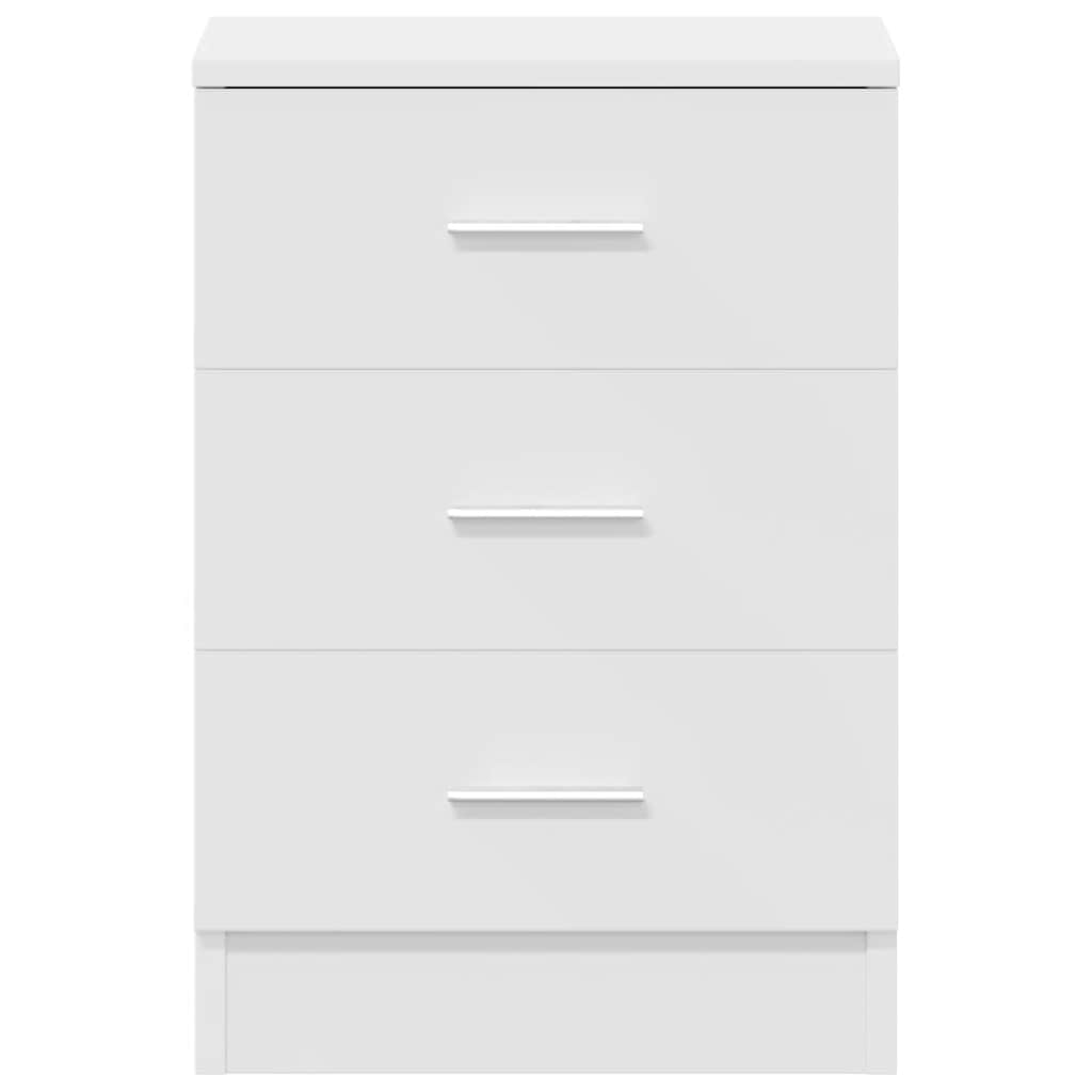 White Engineered Wood Bedside Cabinets 2-Pcs 38x35x56 cm