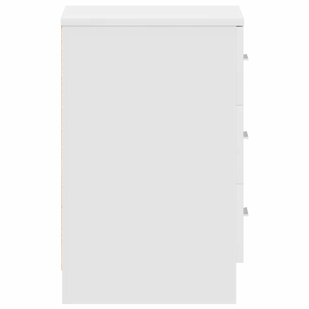 White Engineered Wood Bedside Cabinets 2-Pcs 38x35x56 cm