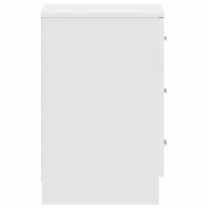 White Engineered Wood Bedside Cabinets 2-Pcs 38x35x56 cm