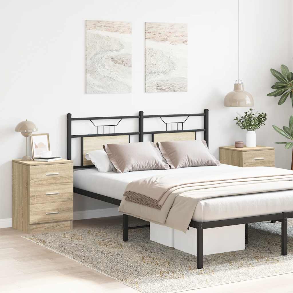Sonoma Oak Bedside Cabinets Set of 2, Engineered Wood, 38x35x56 cm