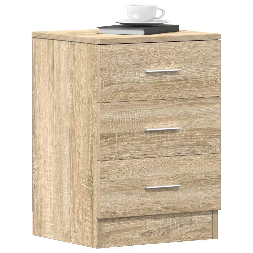 Sonoma Oak Bedside Cabinets Set of 2, Engineered Wood, 38x35x56 cm