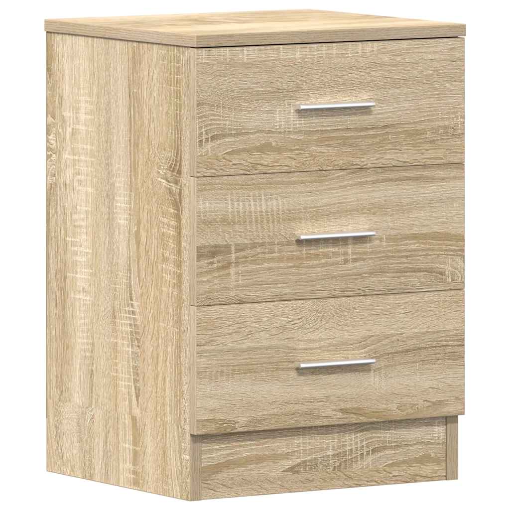 Sonoma Oak Bedside Cabinets Set of 2, Engineered Wood, 38x35x56 cm