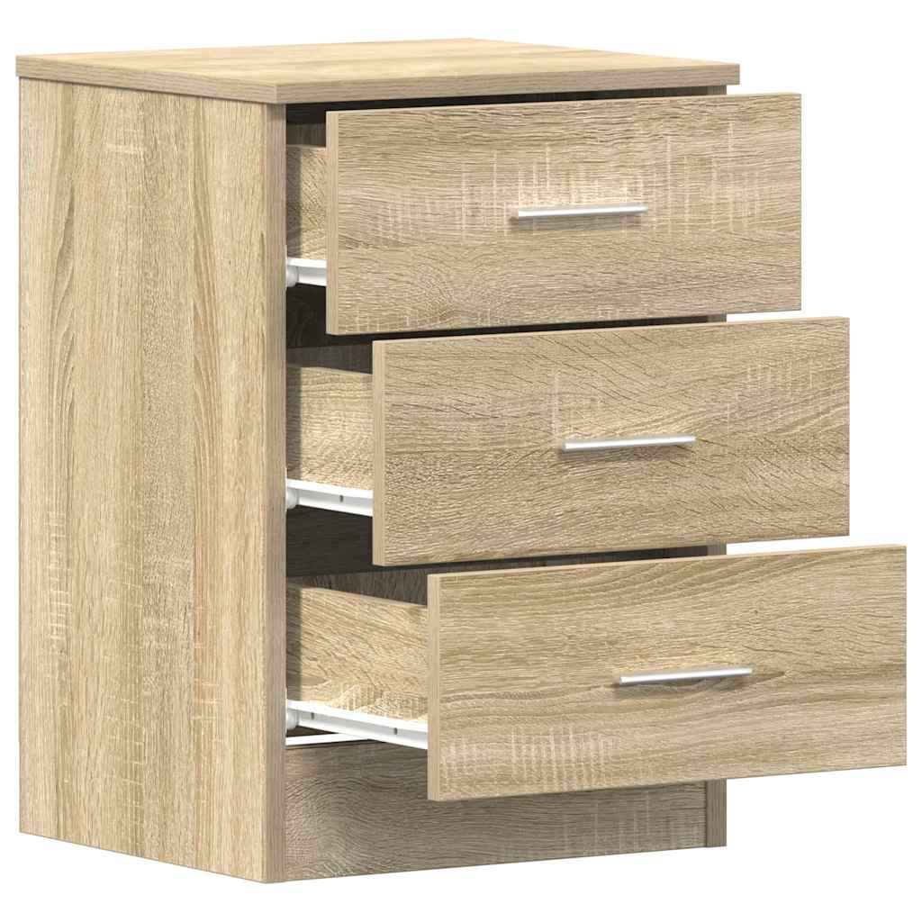 Sonoma Oak Bedside Cabinets Set of 2, Engineered Wood, 38x35x56 cm
