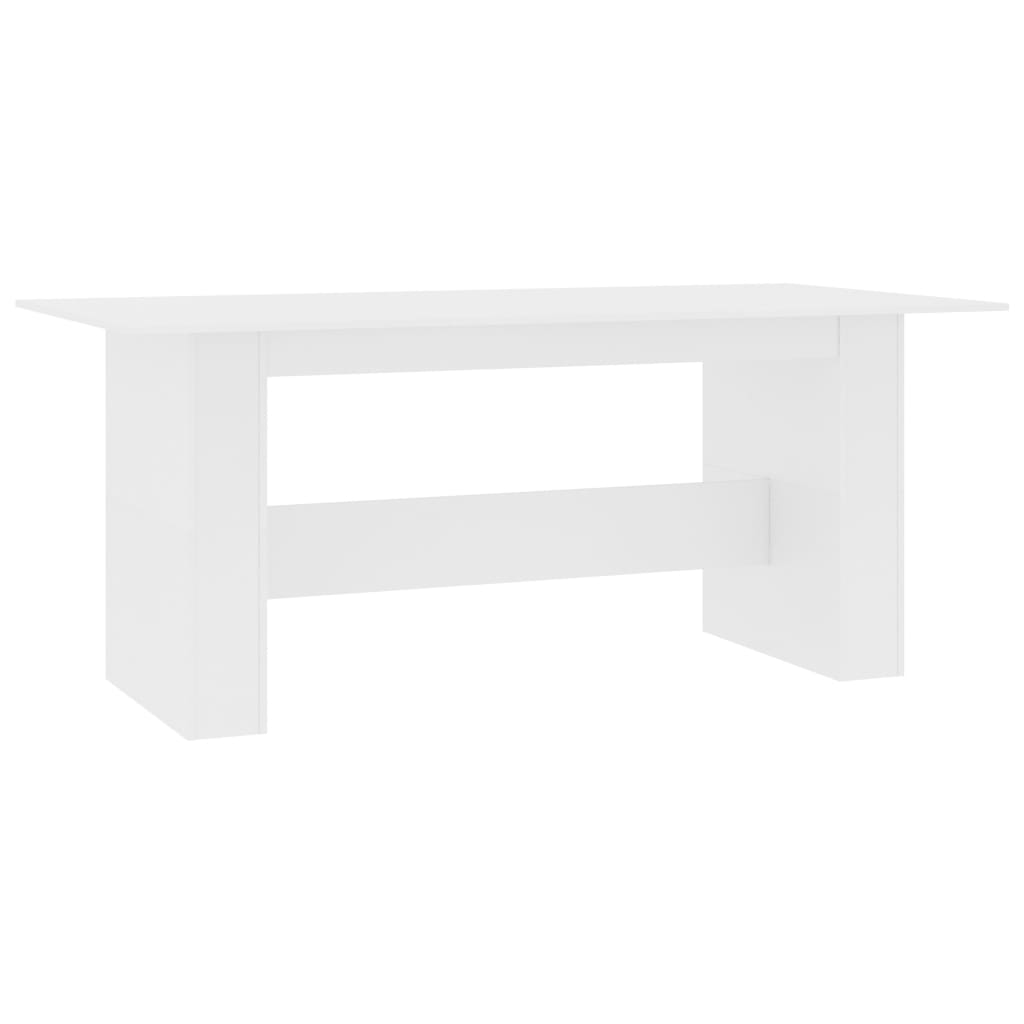 Sleek White Engineered Wood Dining Table 180x90x76 cm