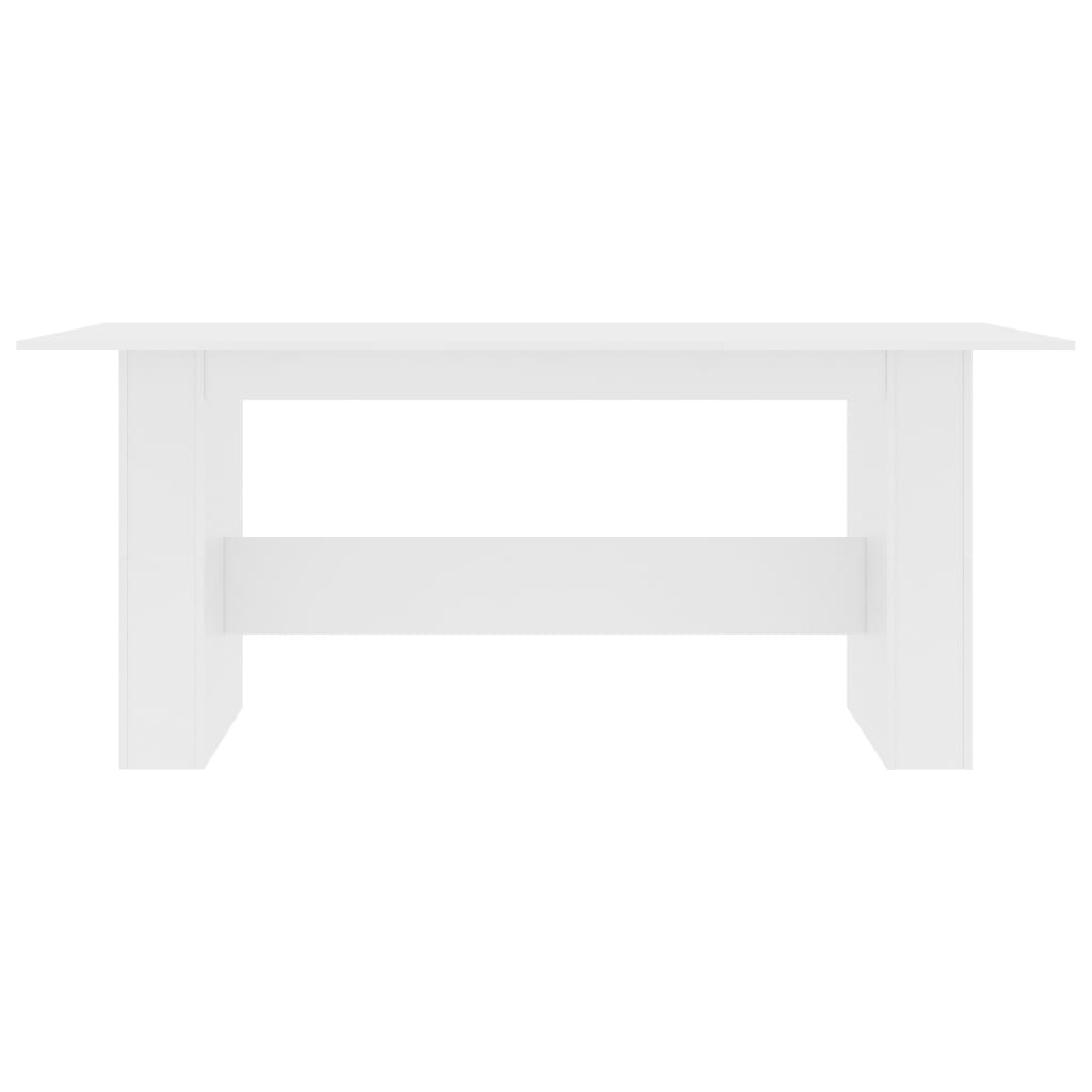 Sleek White Engineered Wood Dining Table 180x90x76 cm