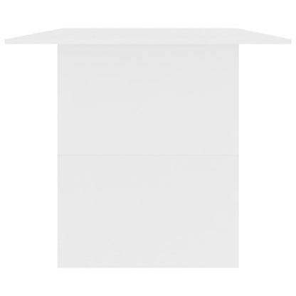Sleek White Engineered Wood Dining Table 180x90x76 cm