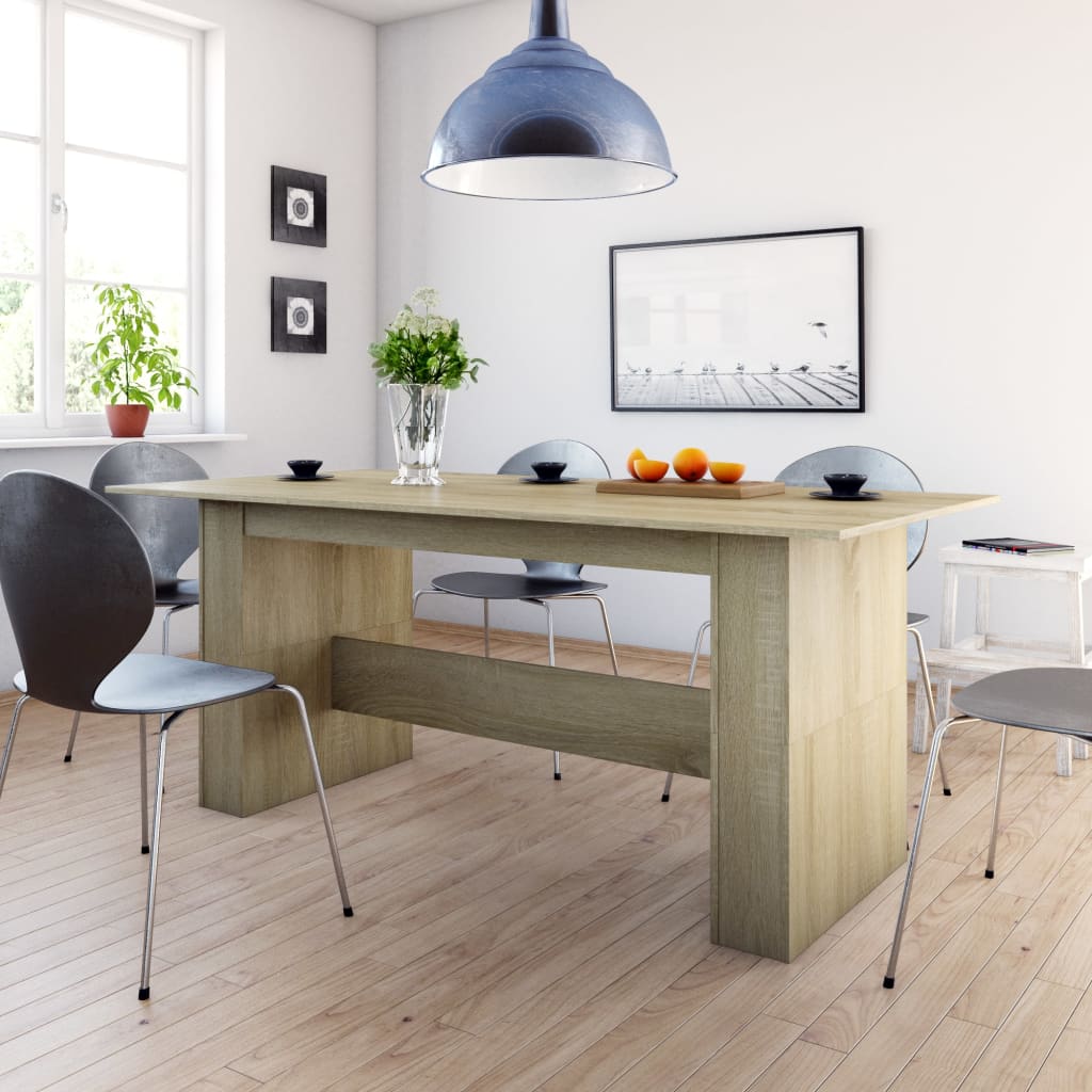 Modern Dining Table Sonoma Oak 180x90cm Engineered Wood