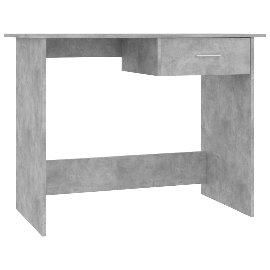 Concrete Grey Desk, Engineered Wood, 100x50x76 cm, Modern Design