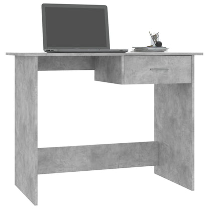 Concrete Grey Desk, Engineered Wood, 100x50x76 cm, Modern Design