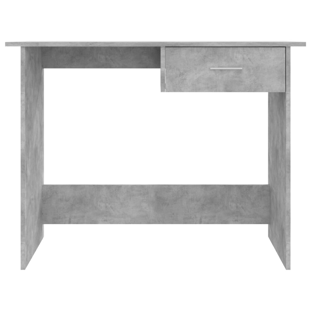 Concrete Grey Desk, Engineered Wood, 100x50x76 cm, Modern Design
