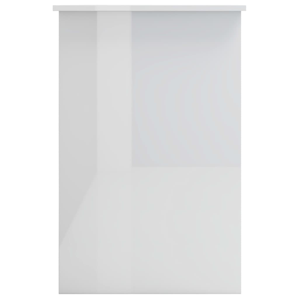 High Gloss White Desk, 100x50x76 cm, Engineered Wood