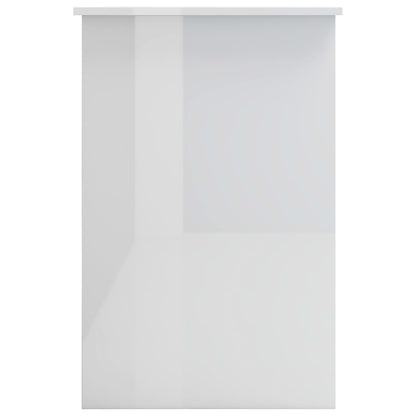 High Gloss White Desk, 100x50x76 cm, Engineered Wood