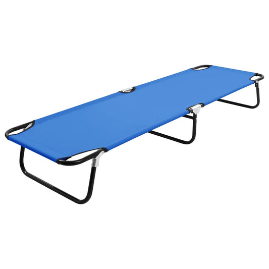 Blue Steel Folding Sun Lounger - Durable & Stylish Outdoor Comfort