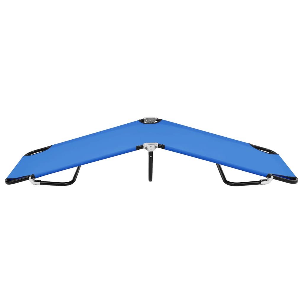 Blue Steel Folding Sun Lounger - Durable & Stylish Outdoor Comfort
