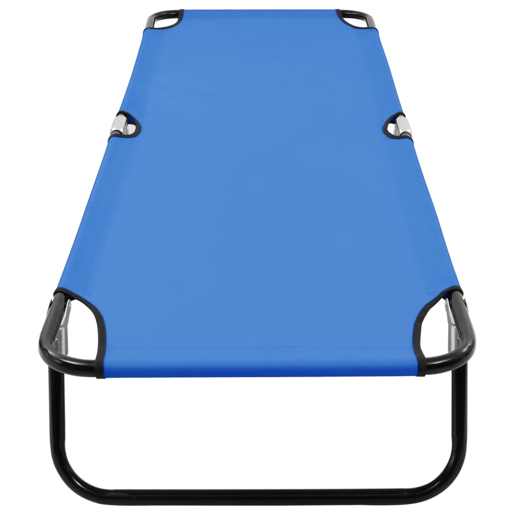 Blue Steel Folding Sun Lounger - Durable & Stylish Outdoor Comfort