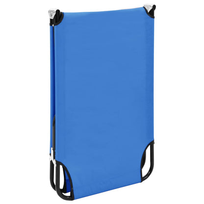 Blue Steel Folding Sun Lounger - Durable & Stylish Outdoor Comfort