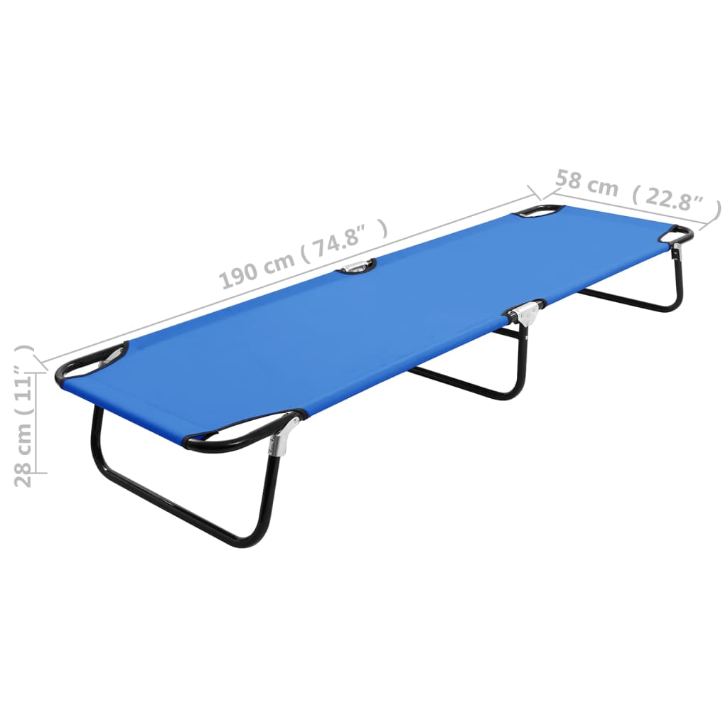 Blue Steel Folding Sun Lounger - Durable & Stylish Outdoor Comfort