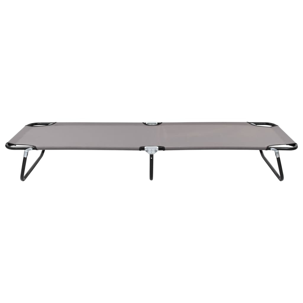 Comfy Grey Steel Folding Sun Lounger - Portable & Stylish
