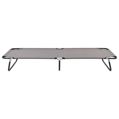 Comfy Grey Steel Folding Sun Lounger - Portable & Stylish
