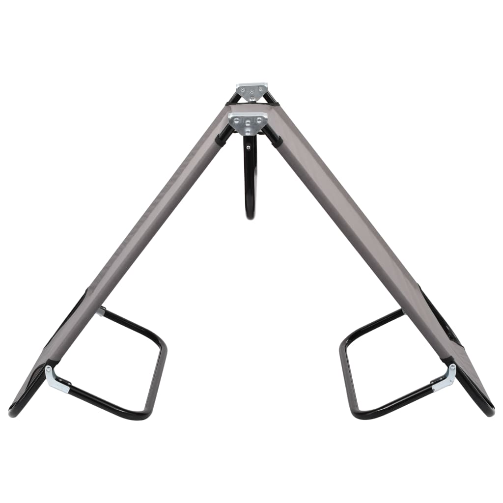 Comfy Grey Steel Folding Sun Lounger - Portable & Stylish