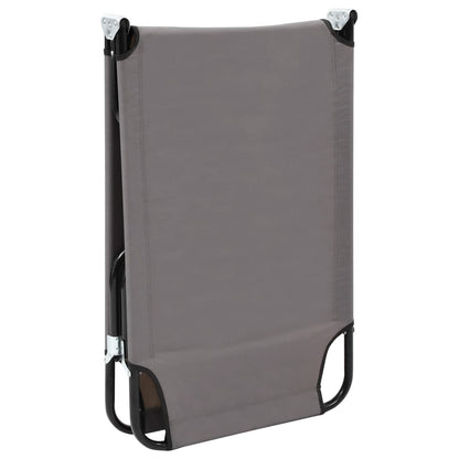 Comfy Grey Steel Folding Sun Lounger - Portable & Stylish