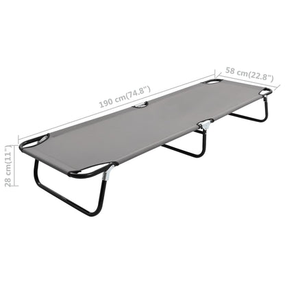 Comfy Grey Steel Folding Sun Lounger - Portable & Stylish