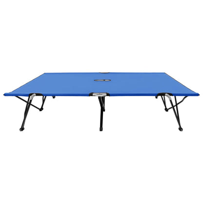 Blue Steel Two-Person Folding Sun Lounger – Durable Comfort