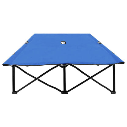 Blue Steel Two-Person Folding Sun Lounger – Durable Comfort