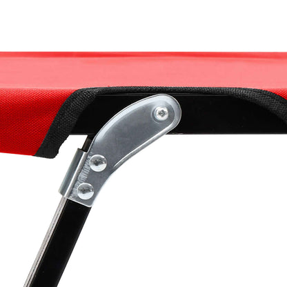 Dual Red Steel Folding Sun Lounger for Two - Stylish & Durable